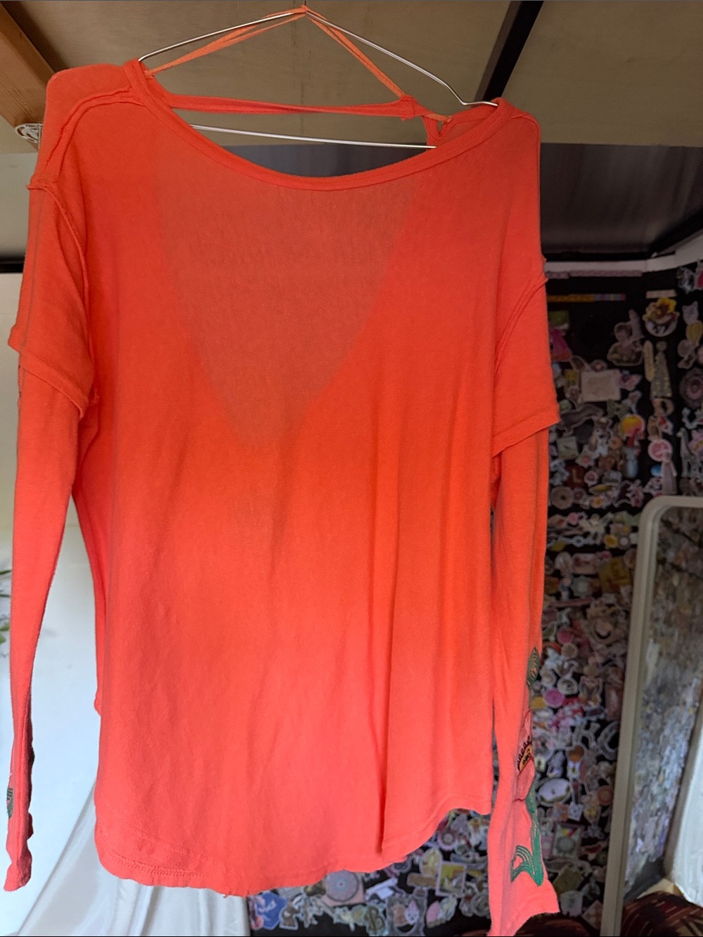 Free People Coral Long-Sleeve Lightweight Top